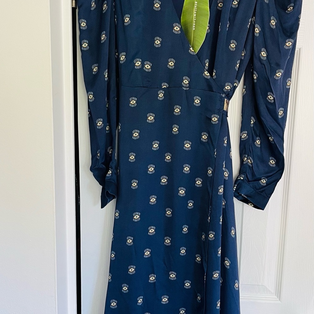 NWT Farm RIO Navy Blue Floral Dress